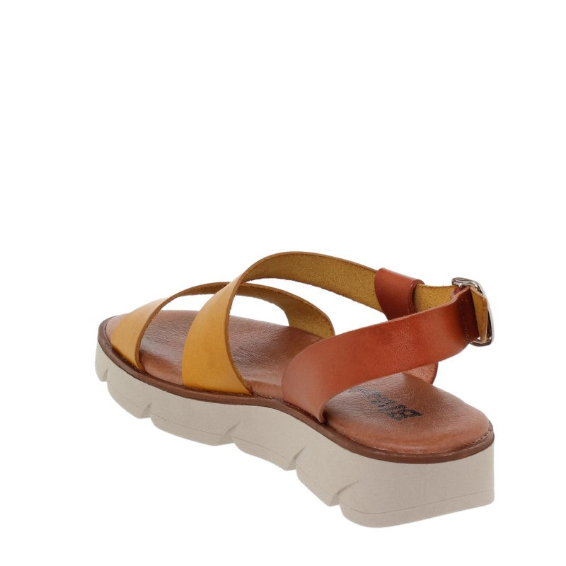 Sandalias de cuña de piel para mujer – Tacón de 3 cm y plantilla cómoda
