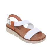 Sandalias de cuña de piel para mujer – Tacón de 3 cm y plantilla cómoda