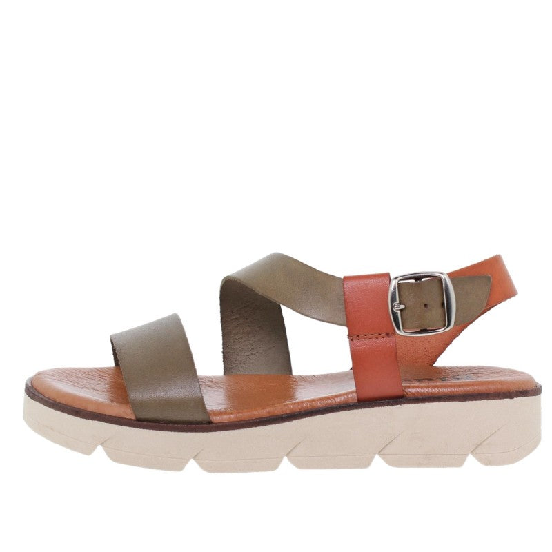 Sandalias de cuña de piel para mujer – Tacón de 3 cm y plantilla cómoda