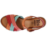 Sandalias de cuña de piel multicolor para mujer – Tacón de 4,5 cm