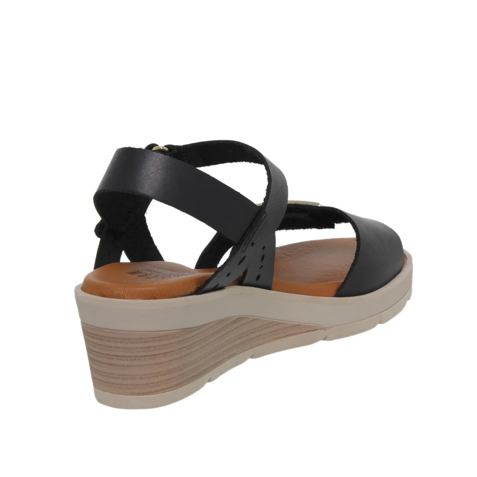 Sandalia de cuero cómoda con correa ajustable para mujer