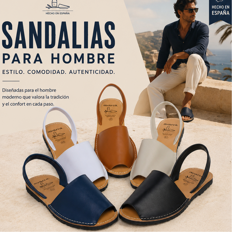 Sandalias casuales de cuero para hombre