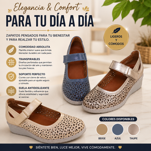 Zapatos de confort para mujer de cuero – Ligeros, transpirables y con plantilla ergonómica