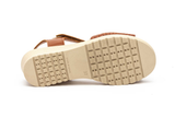 Sandalias de Mujer de Piel Rojas con Velcro y Cuña de 4,5 cm