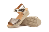 Sandalias de Mujer de Piel Rojas con Velcro y Cuña de 4,5 cm
