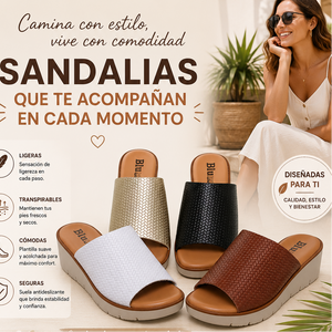 Sandalia de Cuña de Piel para Mujer – Elegancia y Comodidad