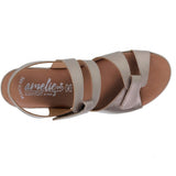 Sandalias de Cuña de Piel con Plantilla de Gel – Negro y Platino