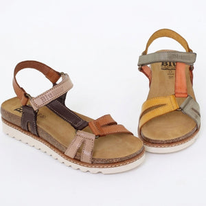 Sandalias cómodas de piel multicolor para mujer – Confort y elegancia