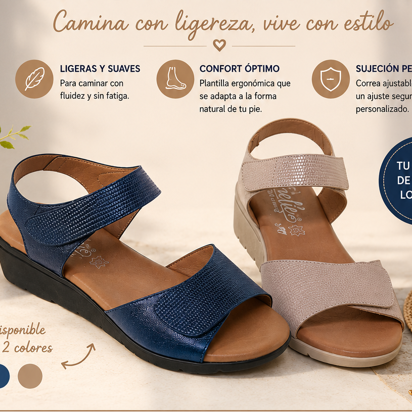 Sandale Ergonomique avec Double Bride Auto-agrippante