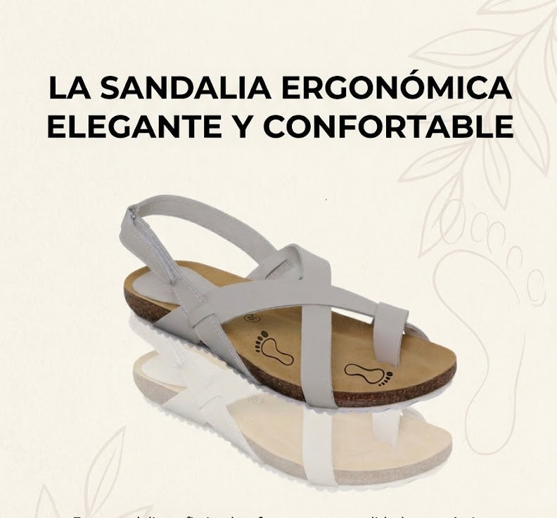 Sandalia de Piel para Mujer con Cuña Baja de 2,5 cm y Plantilla Acolchada