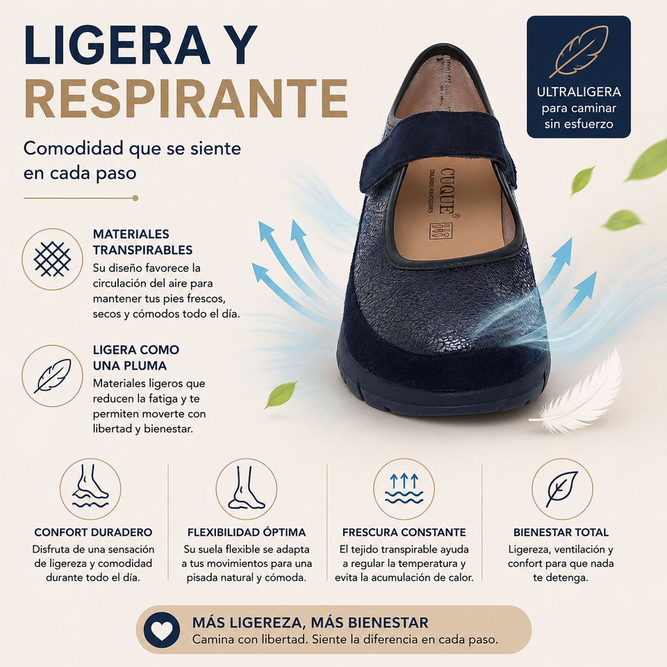 Diseño Textil Ligero con Cuña Cómoda – Frescura y Bienestar en Cada Paso