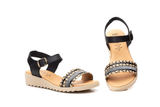 Sandalias de Mujer de Piel Negras con Hebilla