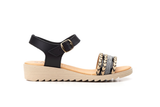 Sandalias de Mujer de Piel Negras con Hebilla