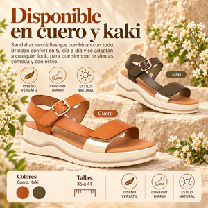 Sandalia Mujer de Piel – Diseño Elegante con Cuña de 4,5 cm