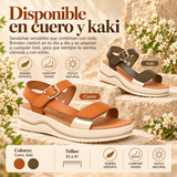 Sandalia Mujer de Piel – Diseño Elegante con Cuña de 4,5 cm
