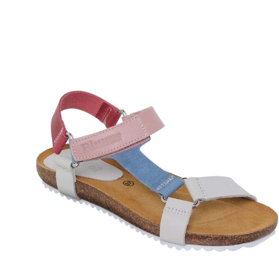 Sandalia de cuña de cuero multicolor – Comodidad y elegancia para cada día