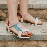 Sandalia de cuña de cuero multicolor – Comodidad y elegancia para cada día