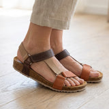 Sandalia de cuña de cuero multicolor – Comodidad y elegancia para cada día