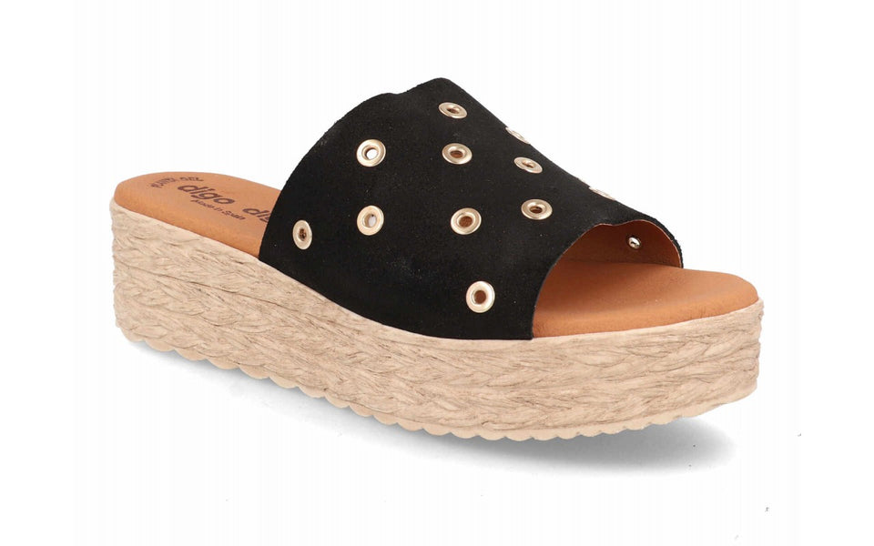 Sandalia de Mujer en Piel – Negro y Cuero