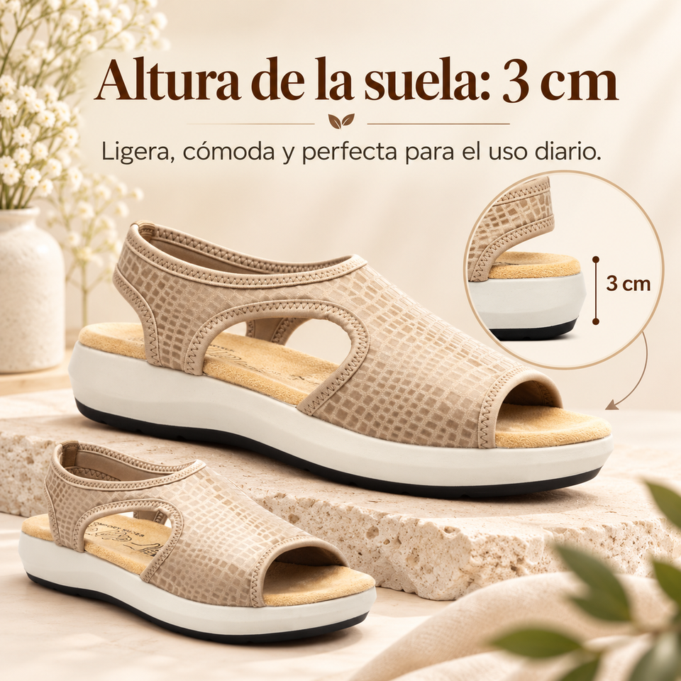 Sandalias de Mujer Beige con Elástico Very Soft – Comodidad y Estilo BioUp