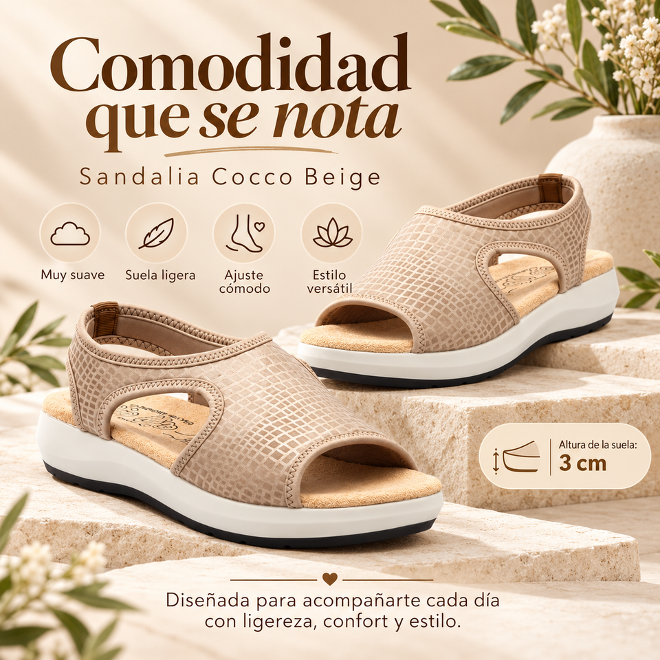 Sandalias de Mujer Beige con Elástico Very Soft – Comodidad y Estilo BioUp