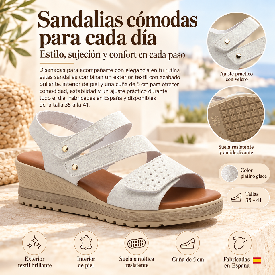 Sandalias de Mujer Platino Glace de Encantto