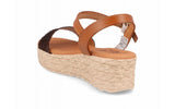 Sandalias de Mujer de Piel Marrón con Cuña de 5 cm