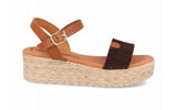 Sandalias de Mujer de Piel Marrón con Cuña de 5 cm