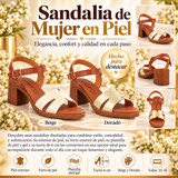 Sandalias de Mujer de Piel – Tacón de 6 cm y Plantilla de Gel