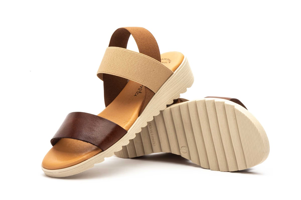 Sandalias de Mujer de Piel con Elásticos