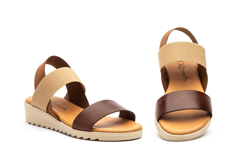 Sandalias de Mujer de Piel con Elásticos