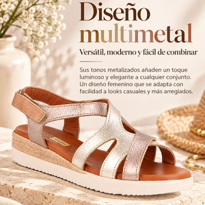 Sandalias de Mujer en Piel con Tacón Bajo de 3,5 cm