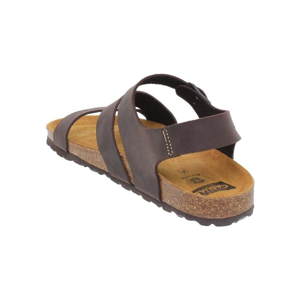 Sandalias de cuero para hombre con plantilla acolchada y cuña de 2,5 cm