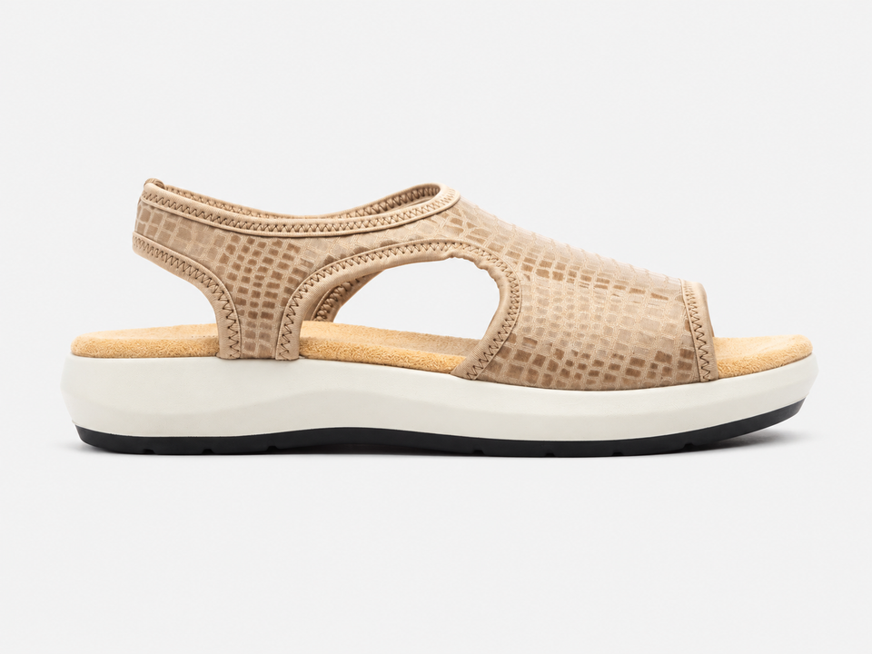 Sandalias de Mujer Beige con Elástico Very Soft – Comodidad y Estilo BioUp