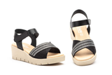 Sandalias de Mujer de Piel Negro y Plata