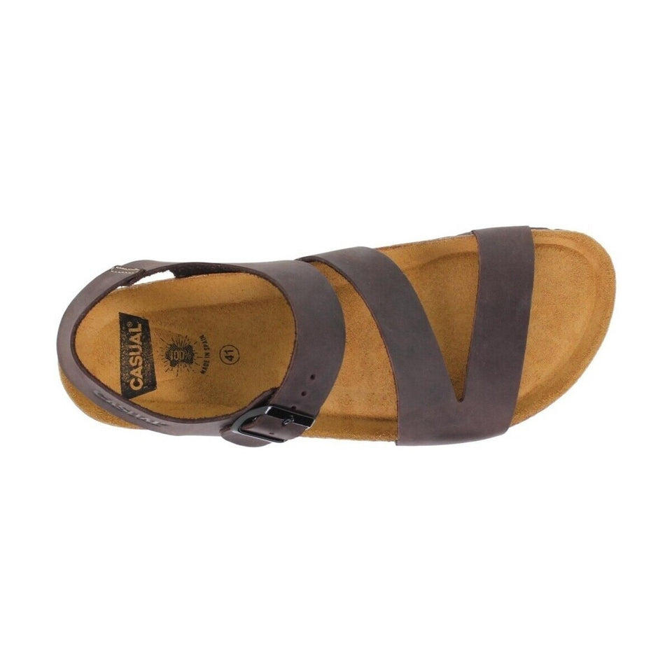 Sandalias de cuero para hombre con plantilla acolchada y cuña de 2,5 cm