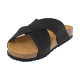 Sandalias de cuero para hombre con plantilla interior acolchada y cuña de 2,5 cm