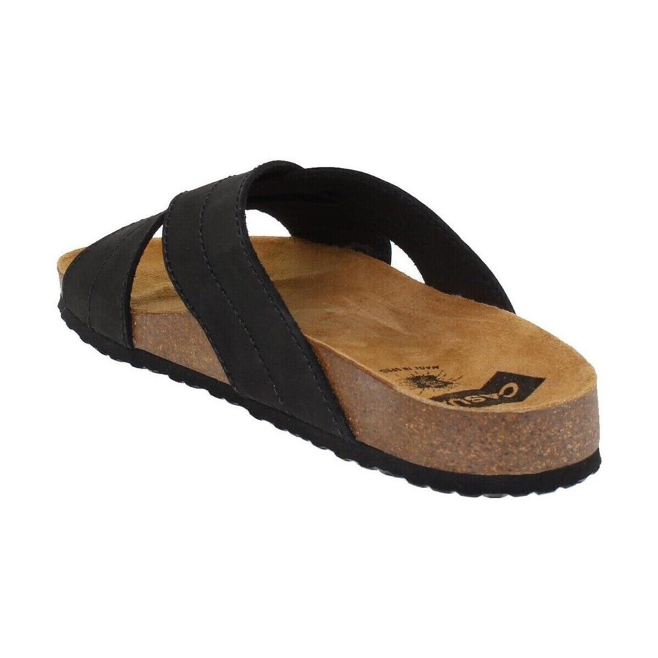 Sandalias de cuero para hombre con plantilla interior acolchada y cuña de 2,5 cm