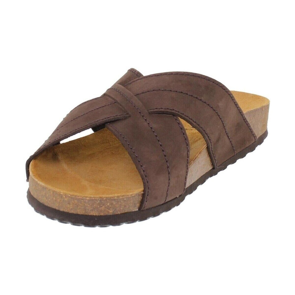 Sandalias de cuero para hombre con plantilla interior acolchada y cuña de 2,5 cm