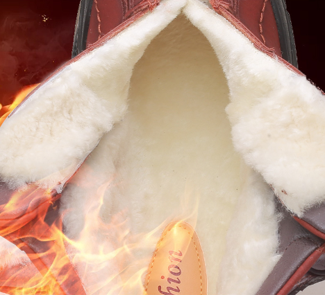 Bottes de neige en peluche pour hommes (CUIR NATUREL)
