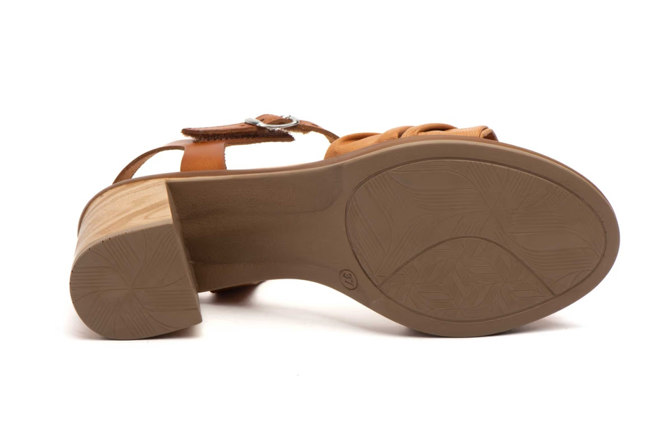 Sandalias de Mujer de Piel Cuero con Tacón de 6 cm