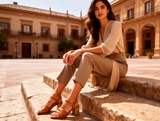 Sandalias de Mujer de Piel Cuero con Tacón de 6 cm