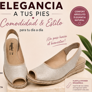 Sandalias de cuña para mujer con acabado brillante en color platino