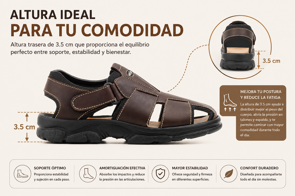 Zapato de piel cómodo para hombre