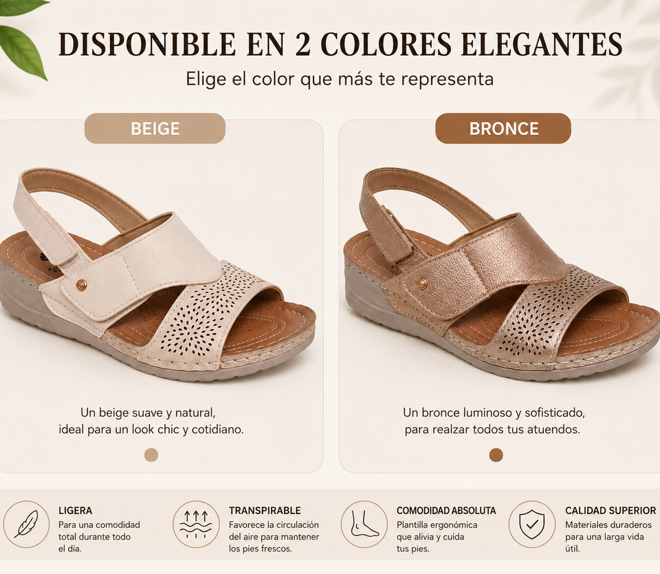Sandalia femenina de confort ergonómico