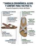 Sandalia de Piel para Mujer con Cuña Baja de 2,5 cm y Plantilla Acolchada