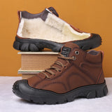 Bottes de neige en peluche pour hommes (CUIR NATUREL)