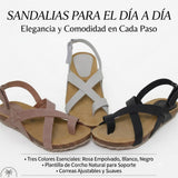 Sandalia de Piel para Mujer con Cuña Baja de 2,5 cm y Plantilla Acolchada