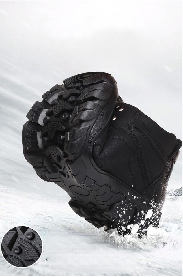 Bottes de neige en peluche pour hommes (CUIR NATUREL)
