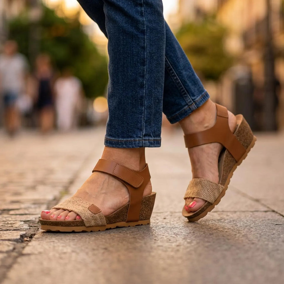 SANDALIA DE CUERO NATURAL PARA TODAS LAS OCASIONES